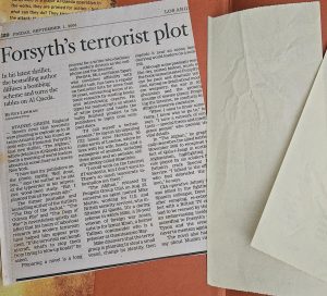 newspaper clipping of the book