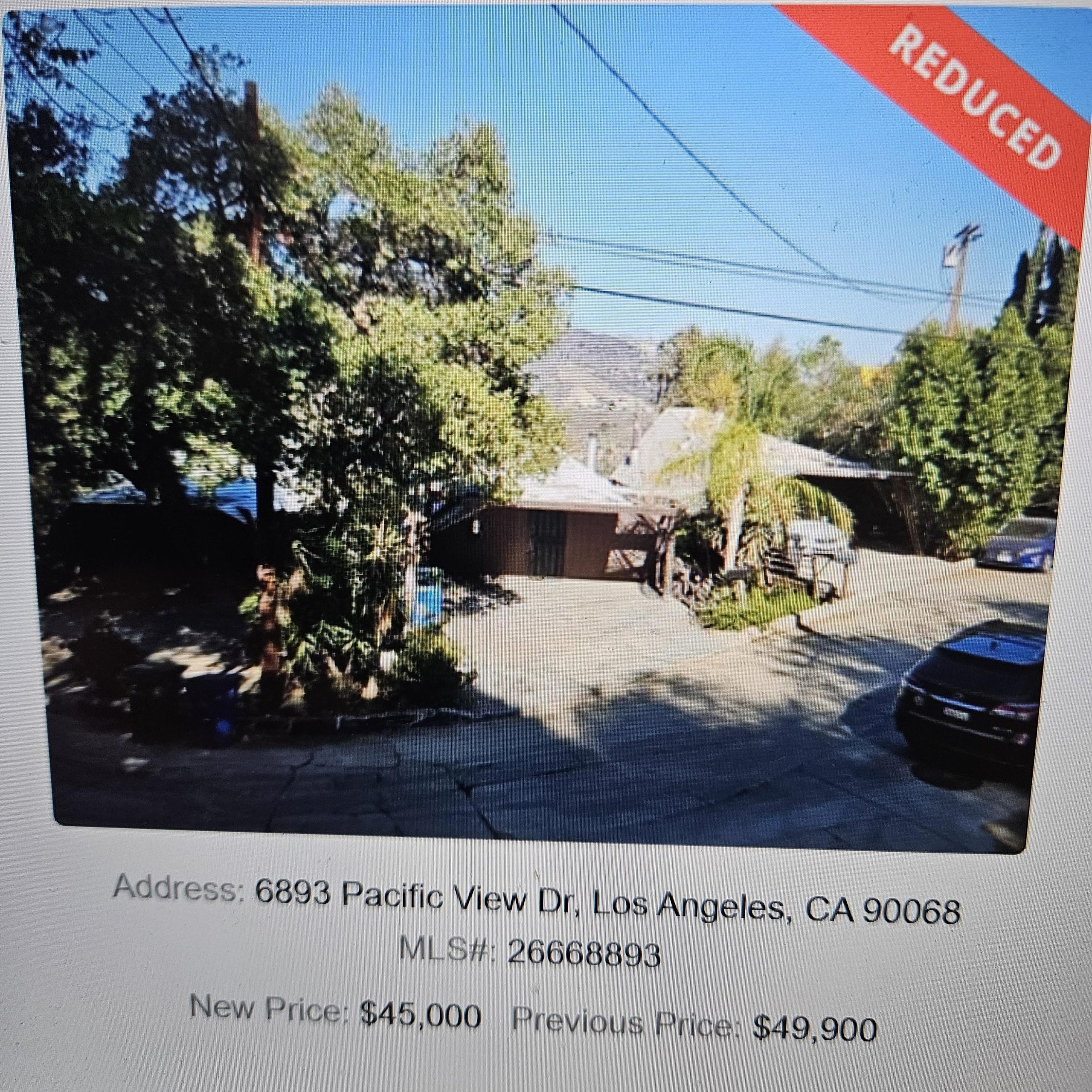Price Reduced on the least expensive lot in the Hollywood Hills
